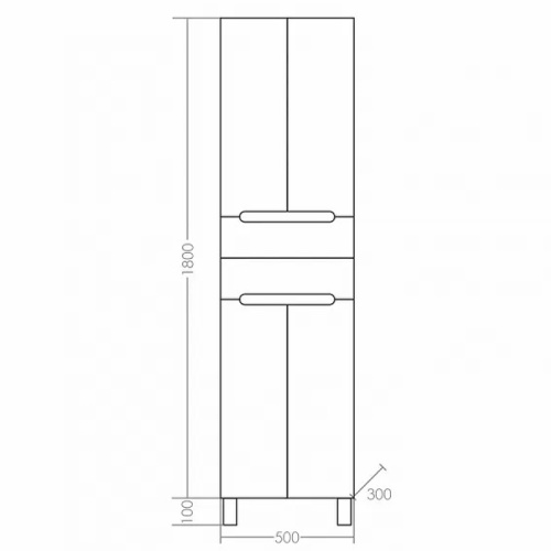 Шкаф-пенал СанТа Лондон 524010 50х30х190 напольный цвет белый - фото 4