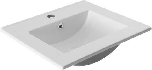 Раковина керамическая Aquanet Flat 00303190 52х42 полувстраиваемая цвет белый 1 отверстие под смеситель - фото 5