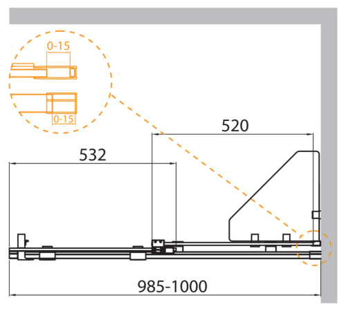 Душевая шторка на ванну Cezares STREAM STREAM-VFS-11-100/150-C-Cr 100х150 стекло прозрачное профиль хром глянцевый ориентация универсальная - фото 3
