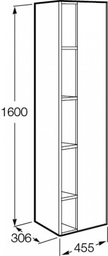 Шкаф-пенал Roca Etna 7857303445 31х46х160 подвесной цвет дуб верона - фото 4