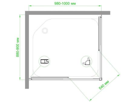 Душевой уголок Royal Bath HPD RB9100HPD-T 100х90 стекло рифленое профиль белый без поддона