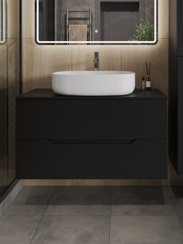 Тумба с раковиной Orange Line Li-100TubMDF+B08-600W 101х46х69 - фото 3