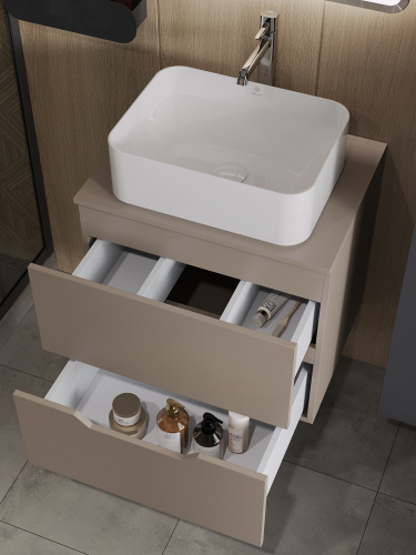 Тумба с раковиной Orange Line Li-60TuLMDF+B02-460W 61х46х70 - фото 4