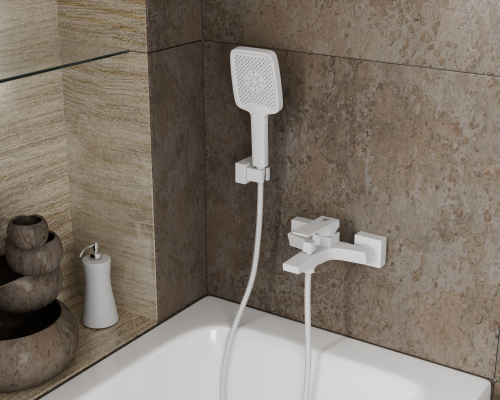 Смеситель для ванны Rush Thira TR3635-44White настенный белый - фото 2