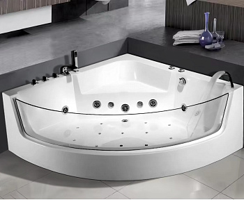 Ванна акриловая гидромассажная Cerutti SPA C-401A 150х150 угловая четверть круга с ножками