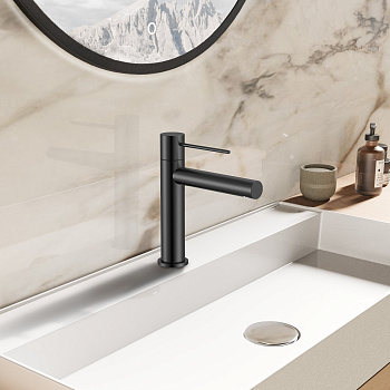 Смеситель Vincea Aspire VBF-4AS01MB на раковину черный