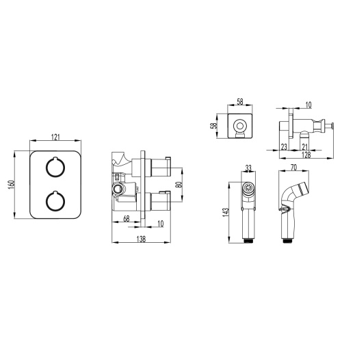 Гигиенический душ со смесителем LeMark Yeti LM7820C хром - фото 3