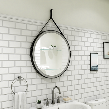 Зеркало в ванную Art&Max MILAN AM-Mil-800-DS-F-Nero 80х80 цвет черный