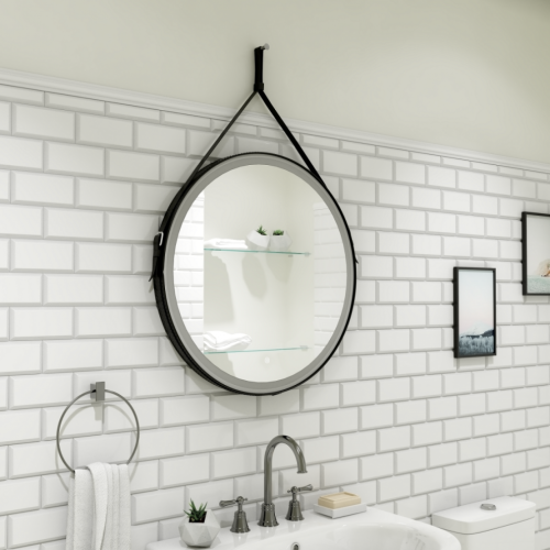 Зеркало в ванную Art&Max MILAN AM-Mil-800-DS-F-Nero 80х80 цвет черный