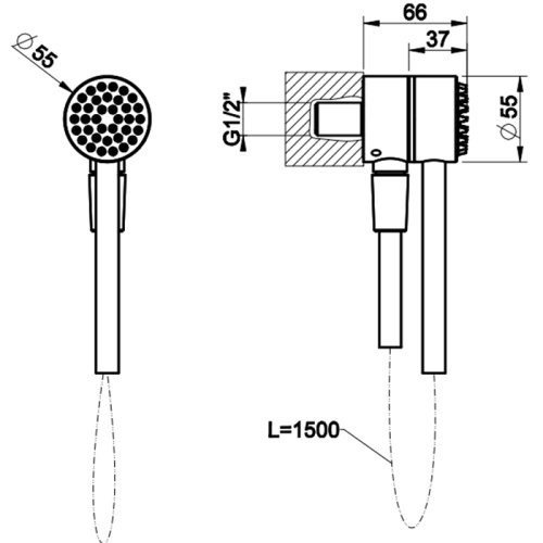 Душевой гарнитур Gessi Hi-Fi 63099/727 настенный золото - фото 2