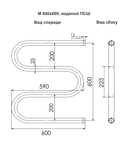 Полотенцесушитель Indigo M MW60-60 3/4 60х63 водяной хром - фото 5