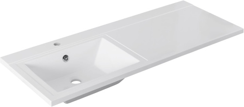 Раковина из литьевого мрамора Aquanet Персона 00169618 120х48 подвесная цвет белый 1 отверстие под смеситель - фото 2