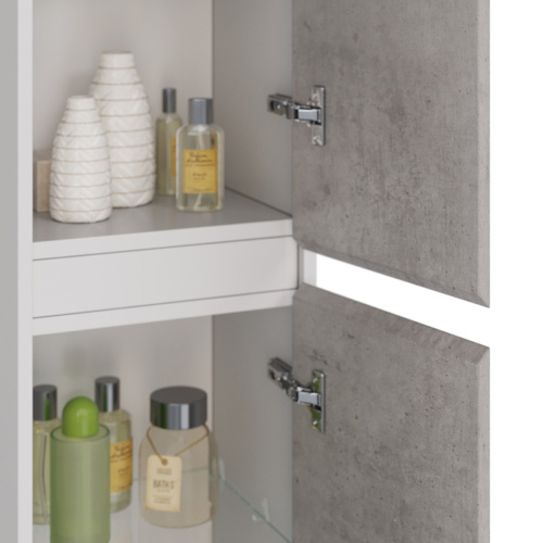 Шкаф-пенал LeMark Combi LM03C35P-Beton 35х30х170 напольный/подвесной цвет бетон/белый - фото 3