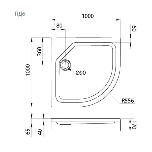 Душевой поддон Тритон Щ0000014391 100х100 акрил белый с каркасом - фото 5