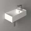 Раковина из сантехнического фаянса Simas Agile AG50 bi*1 50х30 подвесная цвет белый 1 отверстие под смеситель