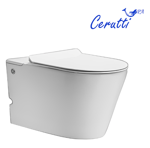 Унитаз подвесной Cerutti SPA CT10590 белый с сиденьем микролифт безободковый импульсный смыв - фото 2