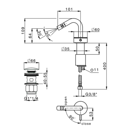 Смеситель Cisal Icona Classic SM00155040 черный матовый - фото 2
