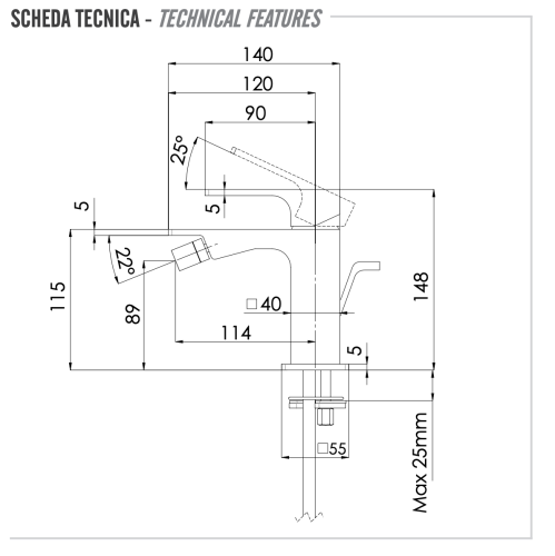 Смеситель Remer Absolute AU20 на биде хром - фото 2