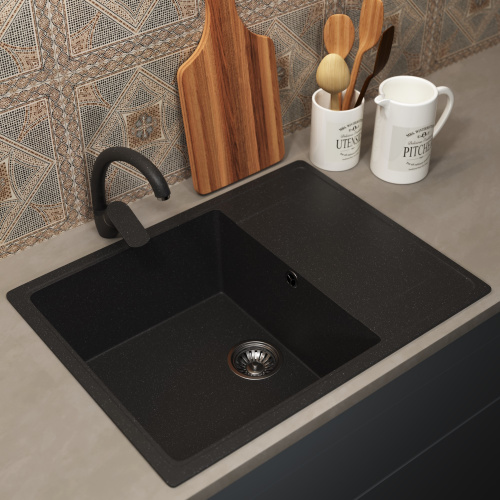 Кухонная мойка Uperwood ECON UPD-202 4010202107 65х50 цвет черный - фото 2