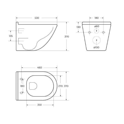 Чаша унитаза подвесная BelBagno SENSO-R BB017CH-TOR цвет белый без сиденья безободковая смыв торнадо - фото 3