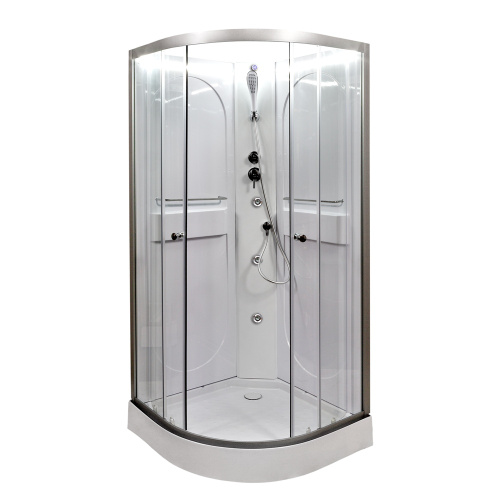 Душевая кабина AvaCan L608NLED+GM 80х80 четверть круга без крыши ориентация универсальная - фото 4