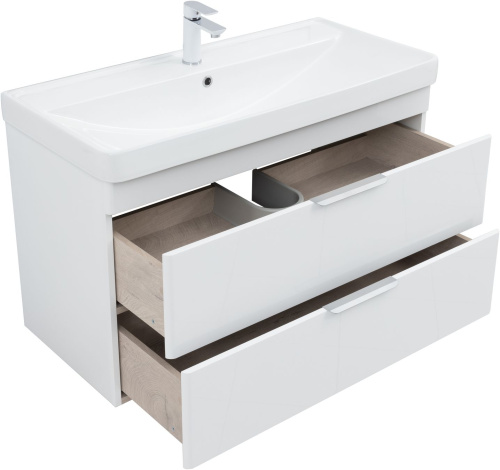 Тумба под раковину Aquanet Ирис new 00339280 99х45х57 подвесная цвет белый - фото 3