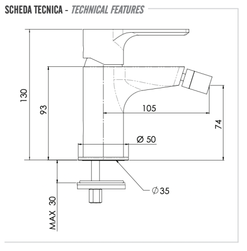 Смеситель Remer Energy EY22 на биде хром - фото 2