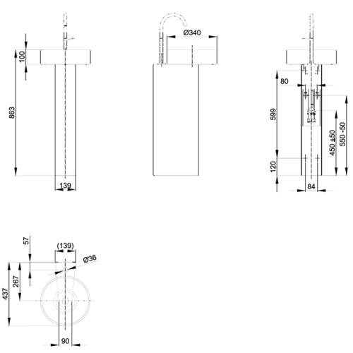 Раковина стальная Bette Suno 34 см A250-000 VK2 напольная цвет белый 1 отверстие под смеситель - фото 2