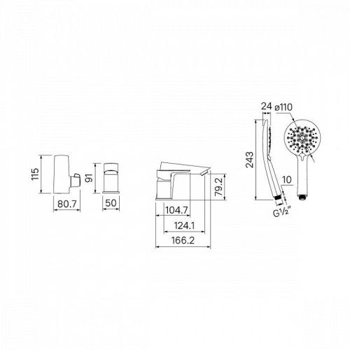 Смеситель для ванны IDDIS Cloud CLOSB30i07 на борт ванны белый - фото 3