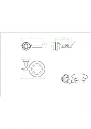 Мыльница CeramaLux Elegance 95804 - фото 2