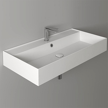 Раковина из санфаянса Simas Agile AG91 bi*1 91х46 подвесная цвет белый 1 отверстие под смеситель