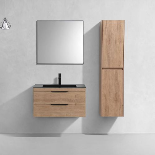 Тумба под раковину Vincea Chiara 2D VMC-2C2800NO 80х50 подвесная цвет коричневый - фото 2