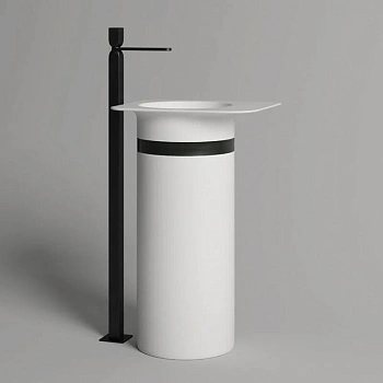 Раковина из искусственного камня Salini NINFEA 130221M 45х54 напольная цвет белый без отверстий под смеситель