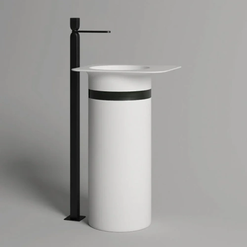 Раковина из искусственного камня Salini NINFEA 130221M 45х54 напольная цвет белый без отверстий под смеситель