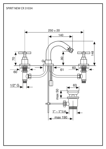 Смеситель Emmevi Spirit New 31034/CR на биде хром - фото 2