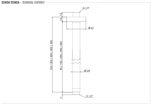 Кронштейн для верхнего душа 30 см Remer 347N30 хром - фото 2
