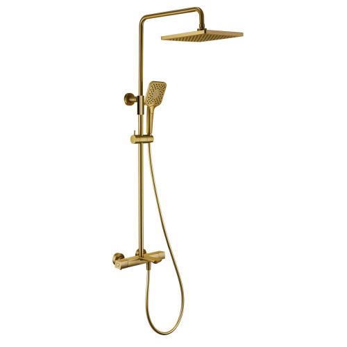Душевая стойка Vincea Next VSFS-1N1TBG настенная цвет брашированное золото с термостатом - фото 2
