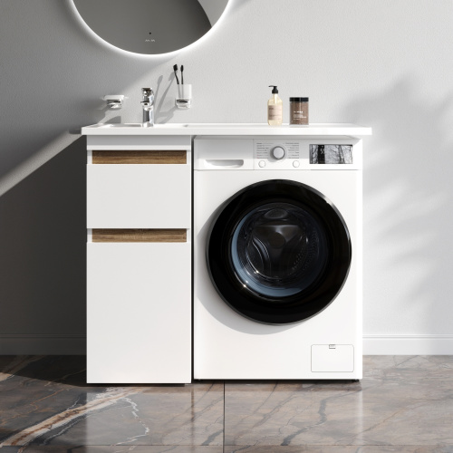 Тумба под раковину Am.Pm X-Joy M85AFSX0402WG 37х46х89 напольная цвет белый/светлое дерево