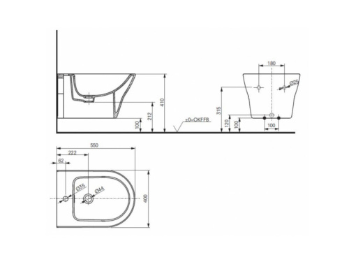 Биде TOTO BW10045G1 подвесное - фото 3