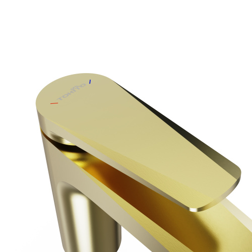 Смеситель Tokito KIN TOK-KIN-1011 на раковину брашированное золото - фото 5