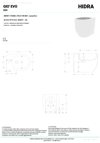 Биде Hidra Gio G24/026 напольное - фото 2