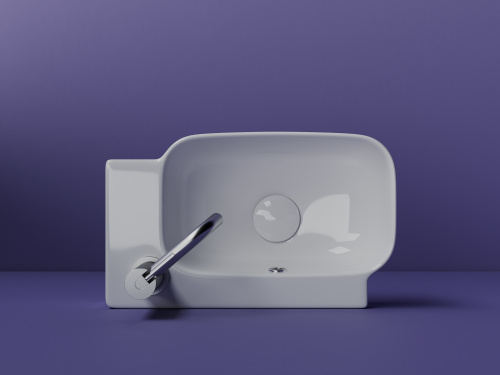 Раковина из сантехнического фарфора Ceramica Nova ELEMENT CN6074L 40х25 подвесная цвет белый 1 отверстие под смеситель - фото 4