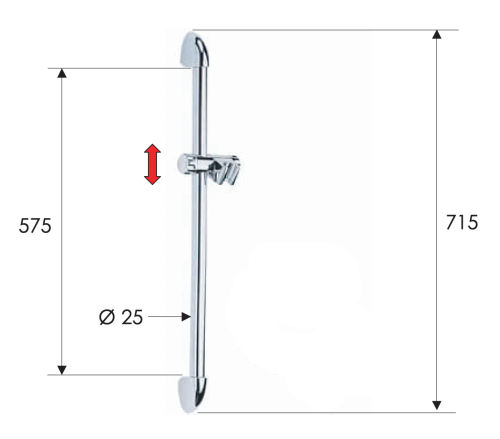Душевая штанга Remer 311F настенная цвет хром - фото 2