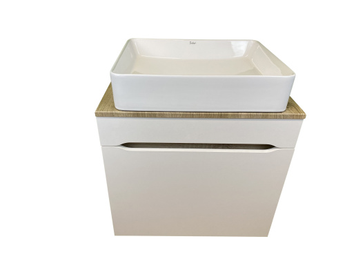 Тумба с раковиной Sintesi STL.W7018_SIN-LVB-APP-407 60х55х50 подвесная цвет белый - фото 4