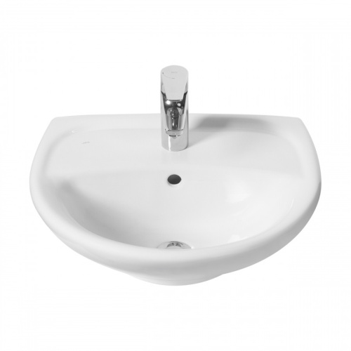 Раковина из сантехнического фарфора Jika Lyra 8142700001049 50х41 подвесная цвет белый 1 отверстие под смеситель - фото 3