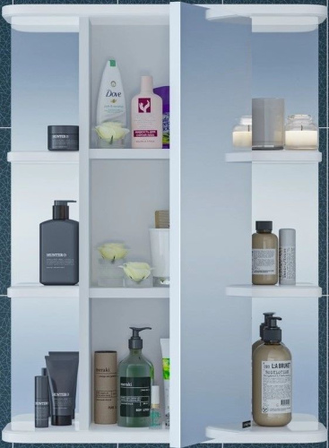 Зеркало-шкаф СанТа Герда 101020 55х18х70 подвесной цвет белый - фото 2