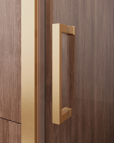 Душевая дверь Cezares MOLVENO MOLVENO-BF-1-120-C-BORO-IV 120х195 стекло прозрачное профиль золото брашированное - фото 2