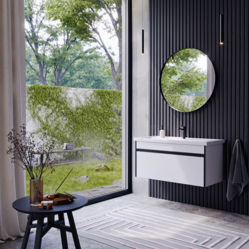 Тумба под раковину Aqwella Y URB0110W 97х44х46 подвесная цвет белый - фото 2