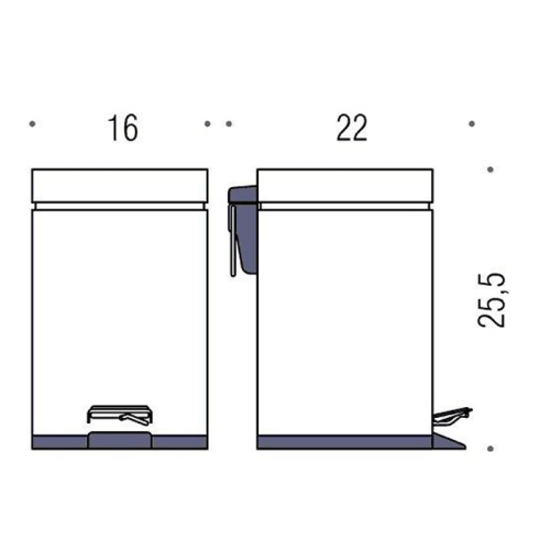 Ведро мусорное Colombo Black&White B9210.CR - фото 2