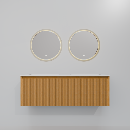 Тумба с раковиной+зеркало Art Decco Elizabeth (Элизабет) AEL12W11D2M0 120x45x40 подвесная цвет белый дуб - фото 4